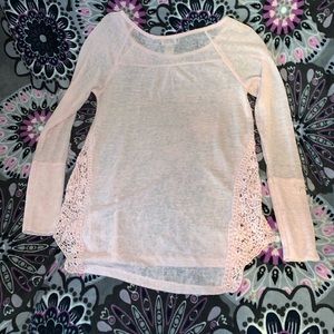 Pale pink lace side sweater